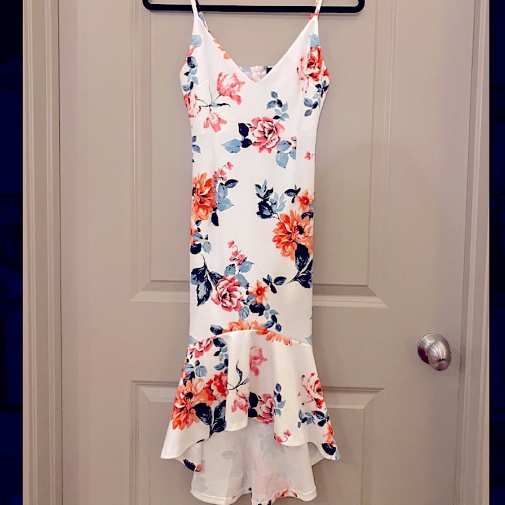 AQUA High-Low Floral Dress (XS)